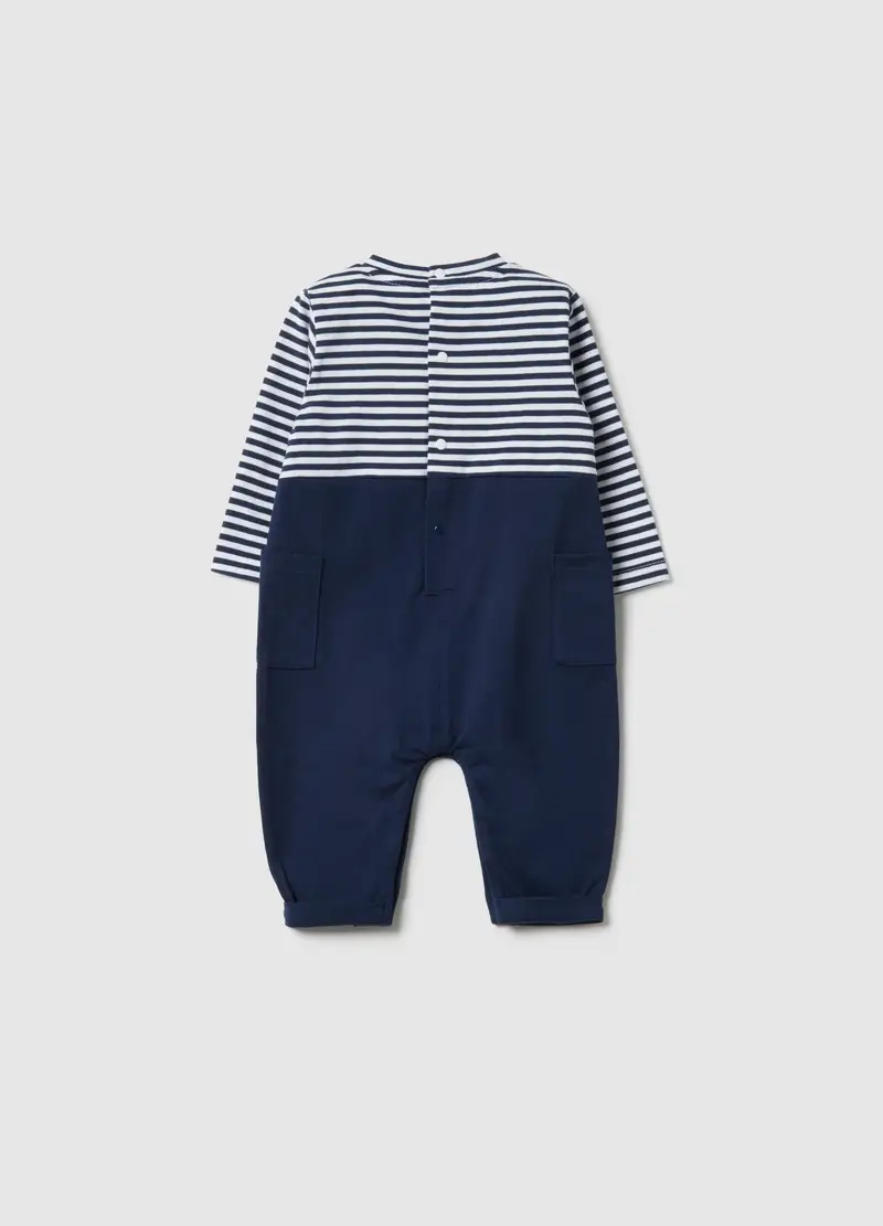 Fagottino Tutina Multicolor A Righe Da Neonato In Puro Cotone miniatura 2