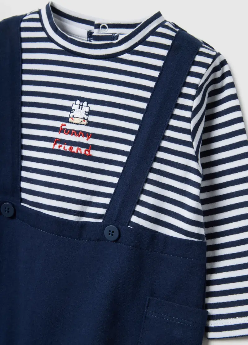 Fagottino Tutina Multicolor A Righe Da Neonato In Puro Cotone miniatura 3