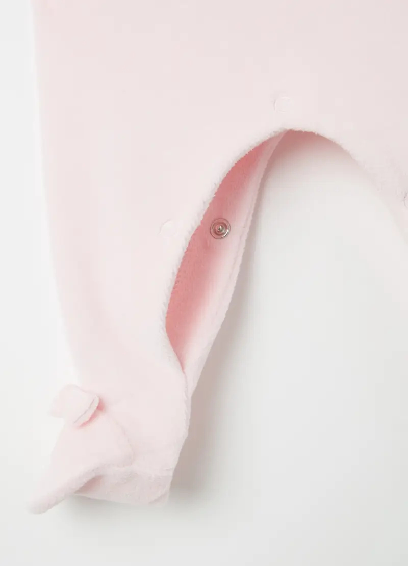 Tutina In Velour Con Ricamo Minu E Tamburino, Neonata, Multicolor miniatura 3