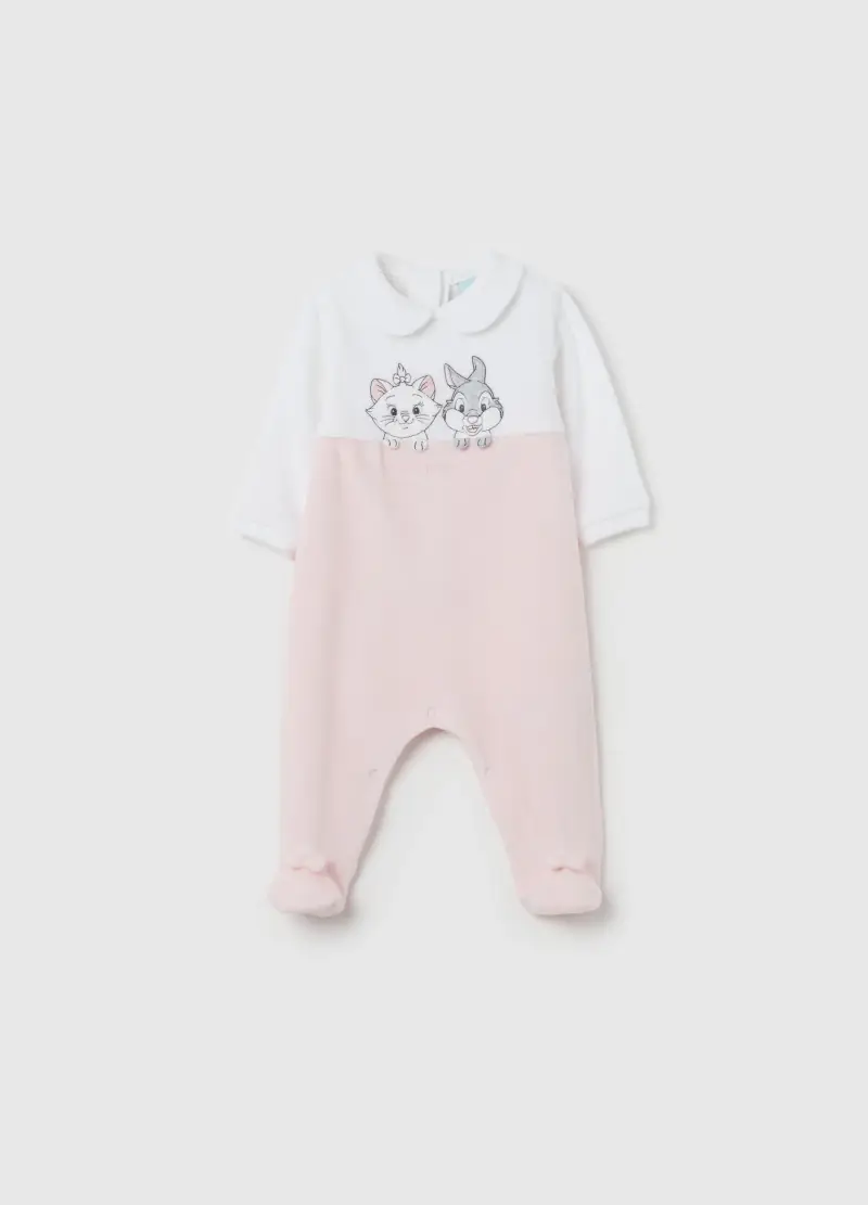 Tutina In Velour Con Ricamo Minu E Tamburino, Neonata, Multicolor