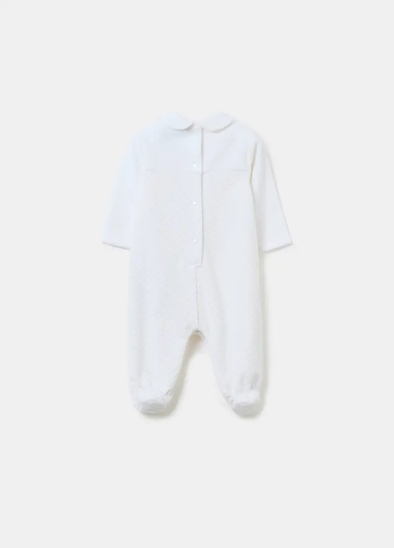 Tutina In Velour Ricamo Winnie The Pooh, Neonata, Bianco miniatura 2