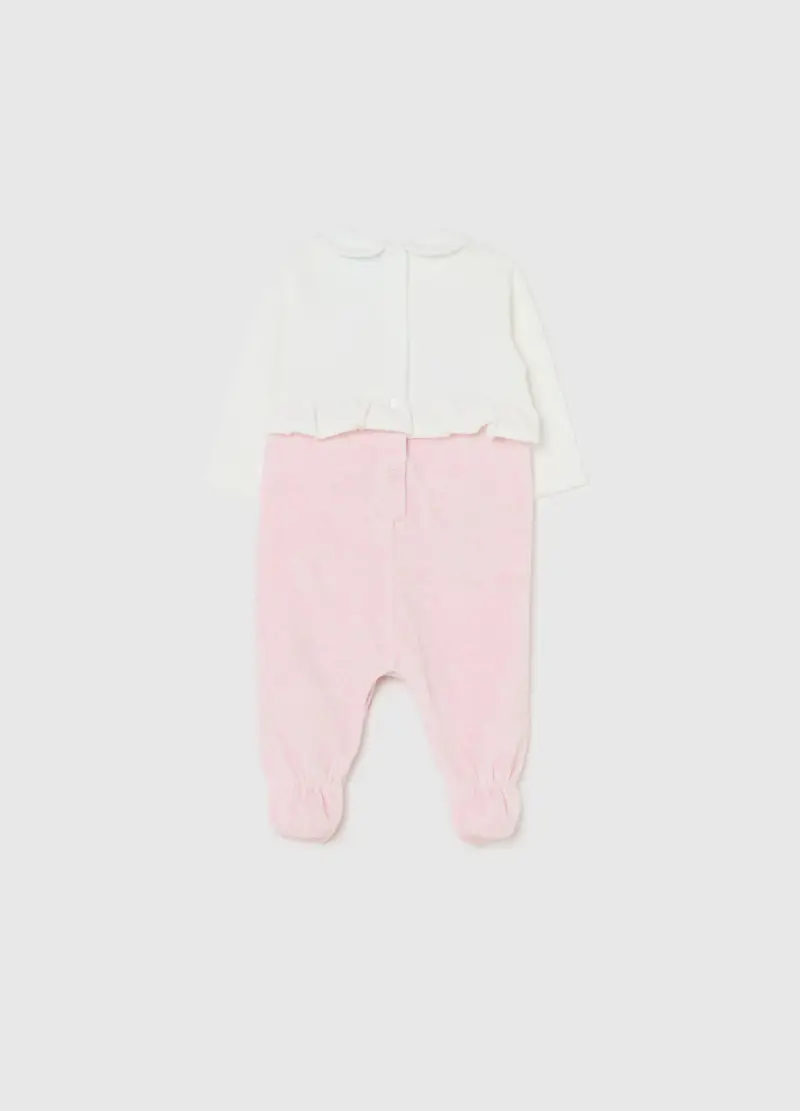 Tutina Multicolor Da Neonata In Misto Cotone Velour, Multicolor miniatura 2