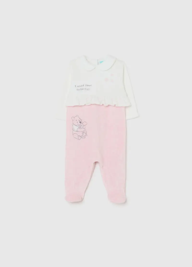 Tutina Multicolor Da Neonata In Misto Cotone Velour, Multicolor