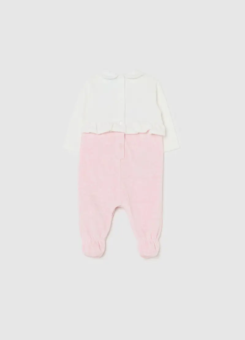 Tutina Multicolor Da Neonata In Misto Cotone Velour, Multicolor miniatura 2