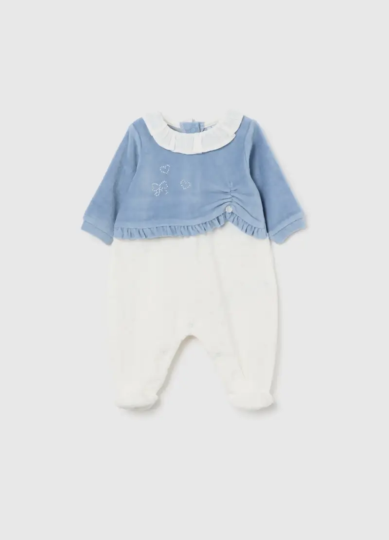 Tutina Multicolor Da Neonato In Misto Cotone Con Dettagli Ricamati, Neonata, Multicolor