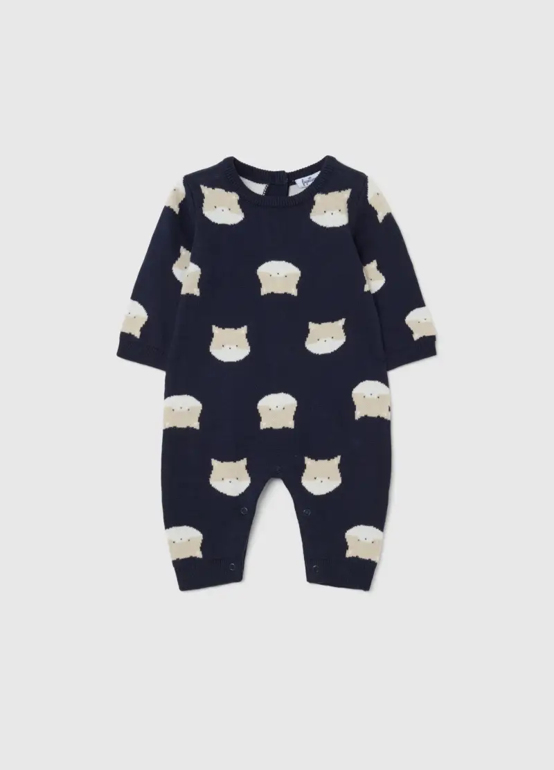 Tutina Multicolor Da Neonato In Puro Cotone Con Stampe E Bottoni, Multicolor