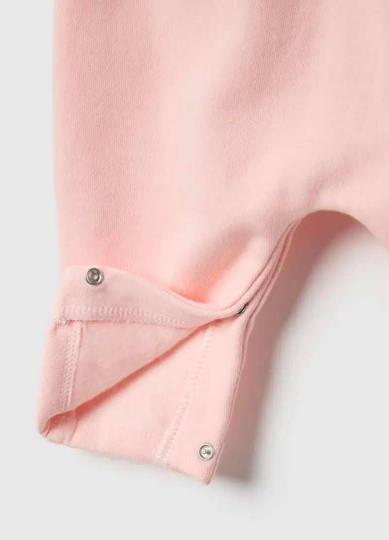 Tutina Rosa Da Neonata In Puro Cotone Con Dettagli Ricamati, Rosa miniatura 3