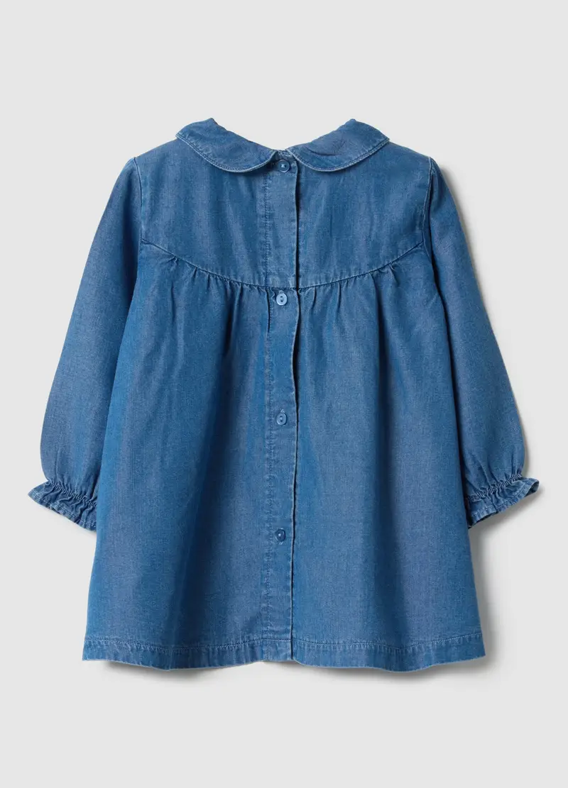 Vestitino In Puro Lyocell Denim Regular Fit Per Neonata, Denim miniatura 2