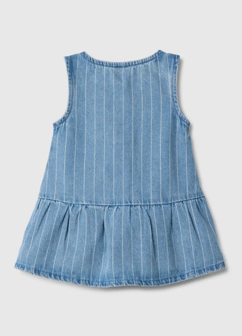 Vestito In Denim Blu Regular Fit In Misto Cotone Per Bimba, Bambina, Denim miniatura 2