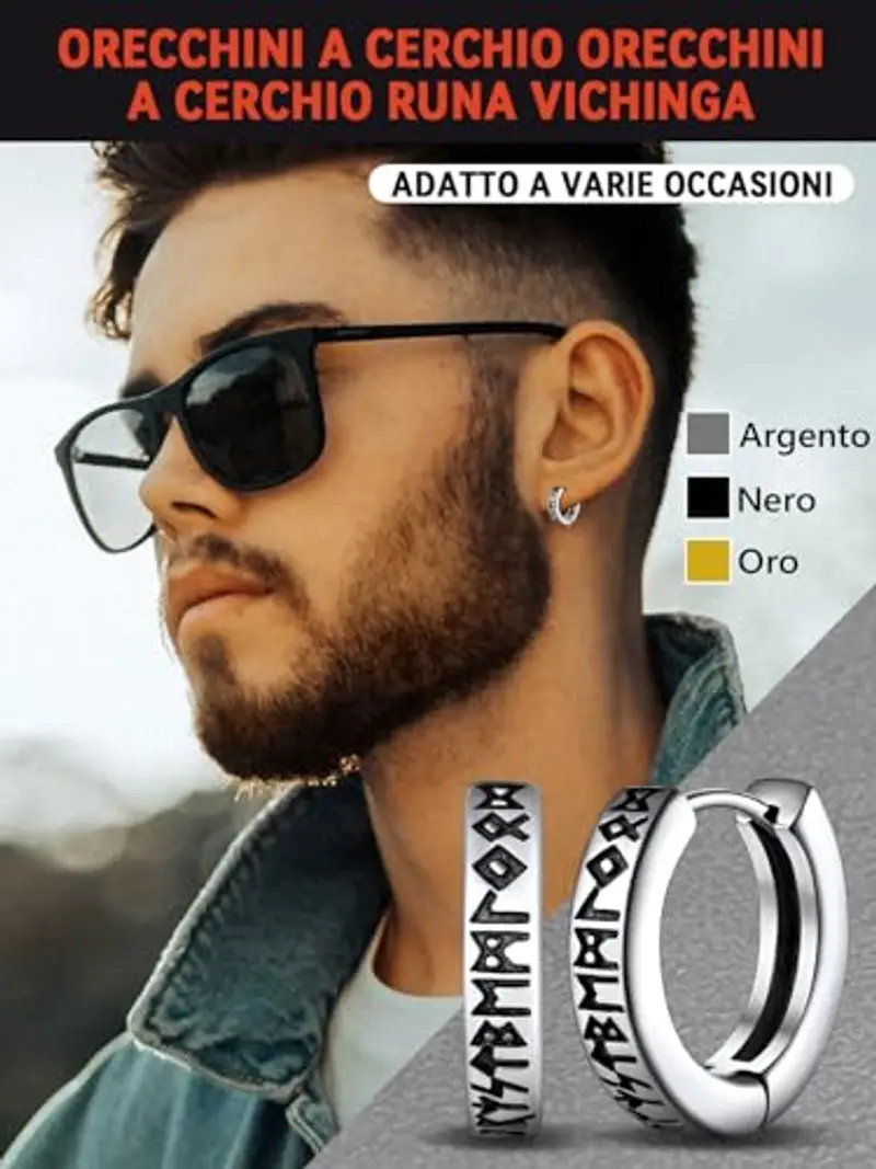 FaithHeart Orecchini Uomo Nero 2160147 miniatura 2