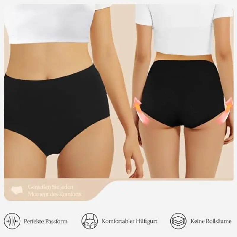 FALARY Mutande Vita Alta Donna in Cotone, Pacco da 5 miniatura 2