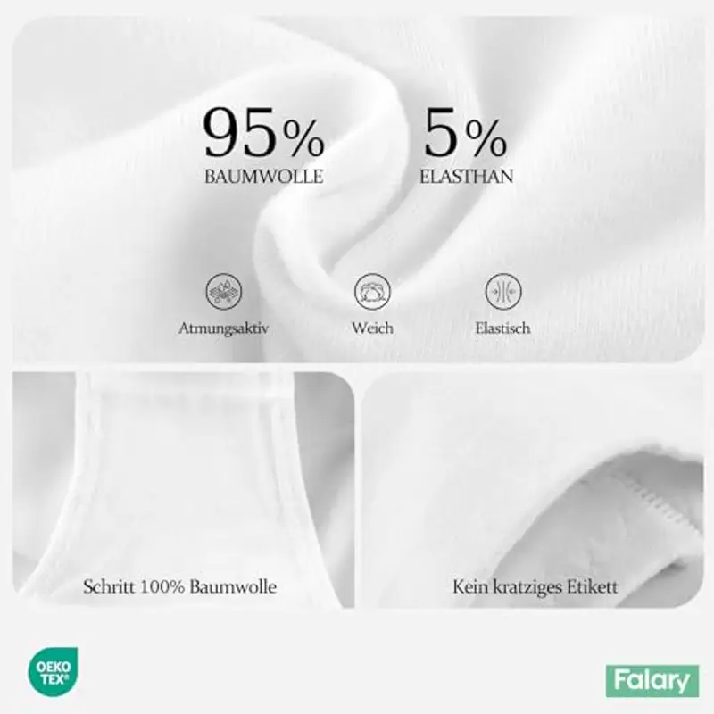 FALARY Mutande Vita Alta Donna in Cotone, Pacco da 5 miniatura 3