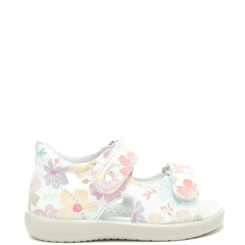 naturino sandali da bambina con stampa a fantasia floreale all over bianchi
