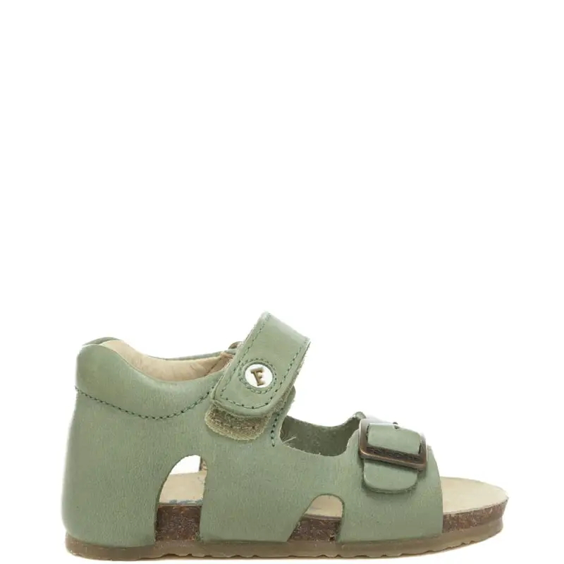 naturino sandali da bambino con fibbia loggata e strappo verdi