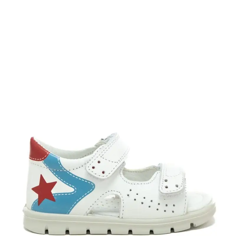naturino sandali da bambino con stampa a contrasto colore sul retro bianchi
