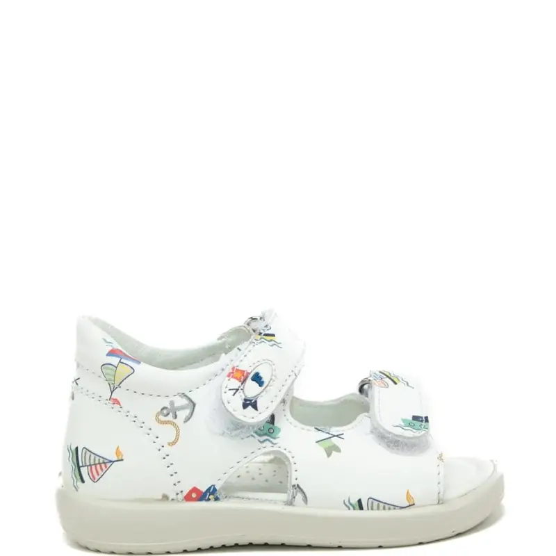 naturino sandali da bambino con stampe a fantasia marina all over bianchi
