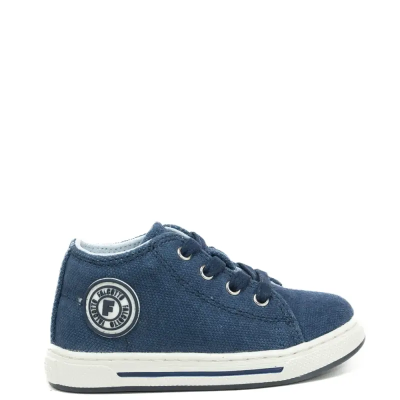 naturino sneakers da bambino in tela con lacci ton sur ton blu navy