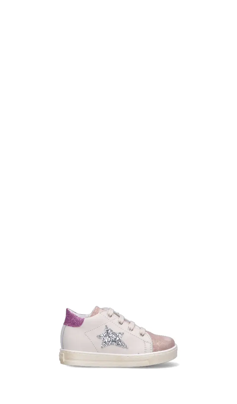 Sneaker bimba beige/rosa/viola in pelle Vario