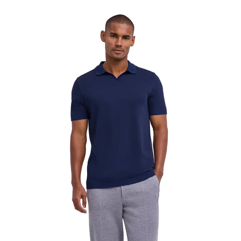 Cotton Jersey Uomo Polo shirt Blu