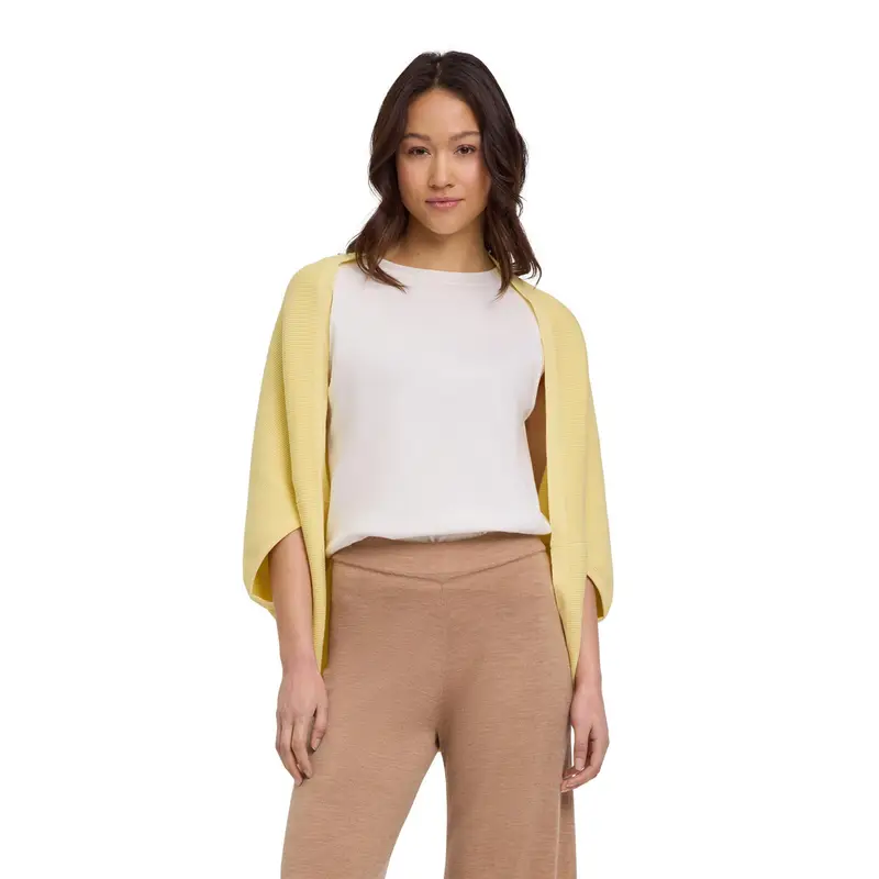 Cotton Knit Donna Sciarpa Giallo