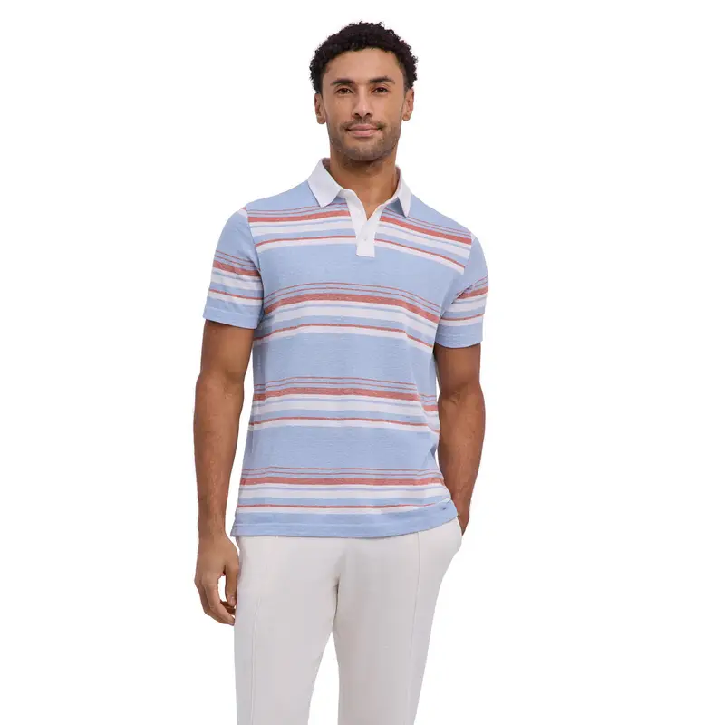 Cotton Linen Uomo Polo shirt Arancio