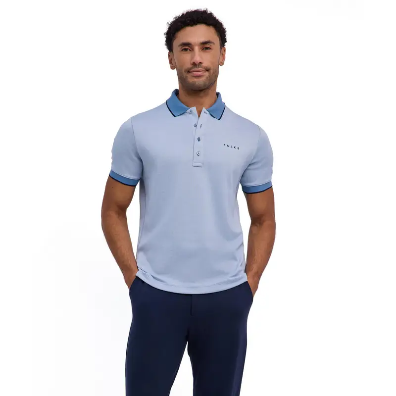 Cotton Modal Uomo Polo shirt Blu