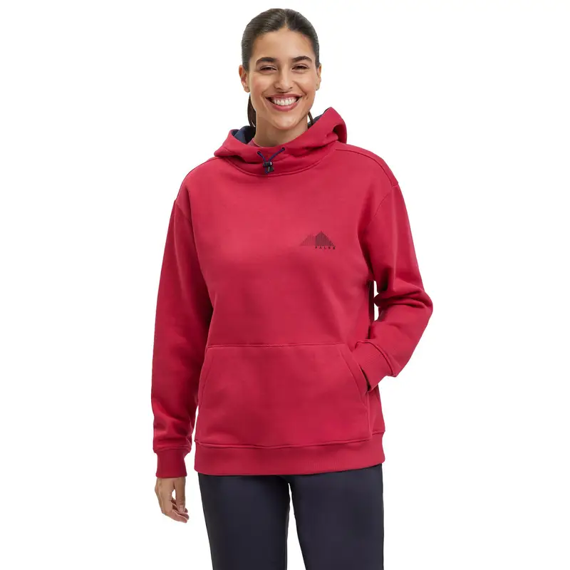Donna Trekking Felpa con cappuccio Rosso