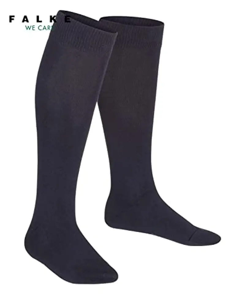 FALKE Family K Kh cotone sostenibile al ginocchio tinta unita 1 paio, Calzini lunghi Unisex - Bambini, Blu Dark Marine 6170, 35-38 miniatura 3