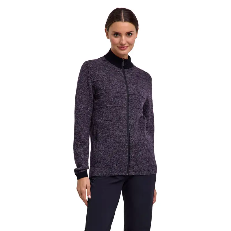 Melange Knit Donna Trekking Giacca con zip Blu