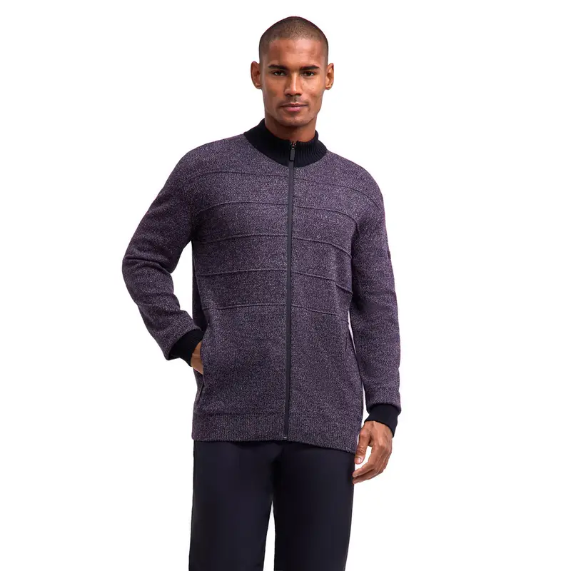 Melange Knit Uomo Trekking Giacca con zip Blu
