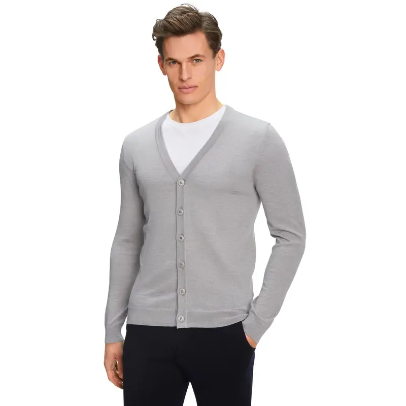FALKE Cardigan Uomo Grigio 4206142