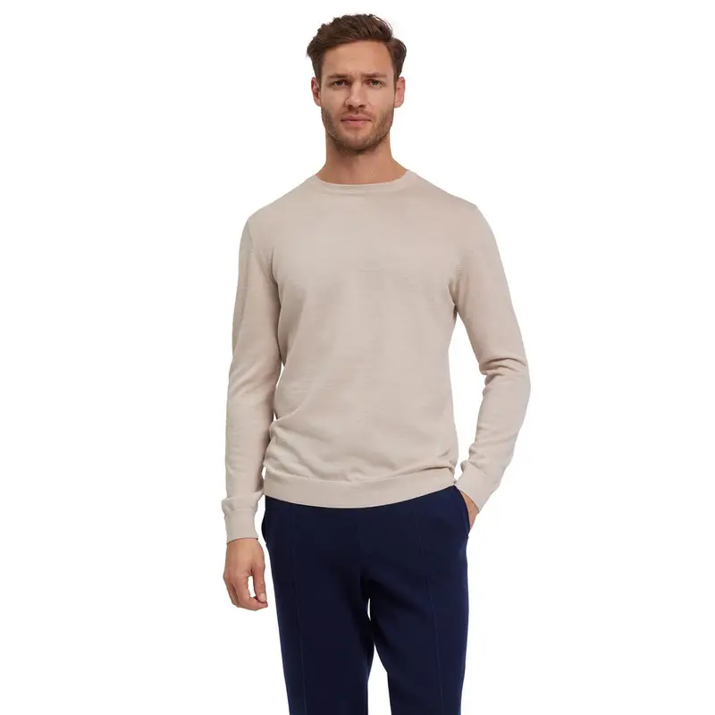 Merino Extrafine Uomo Pullover Beige