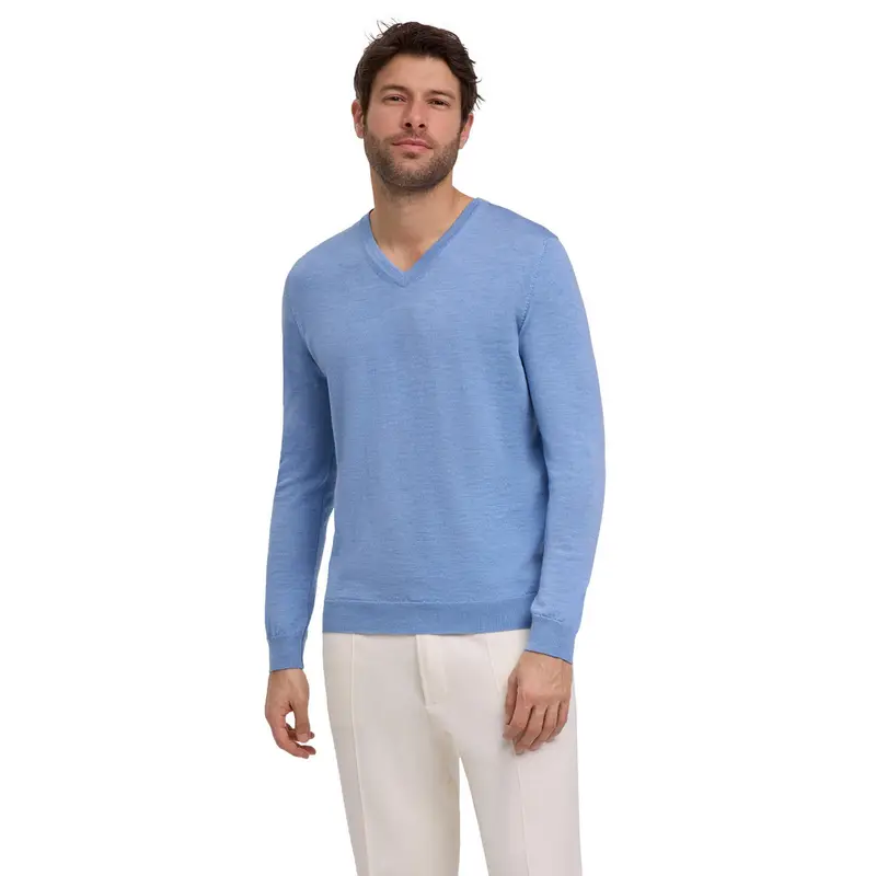 Merino Extrafine Uomo Pullover Blu