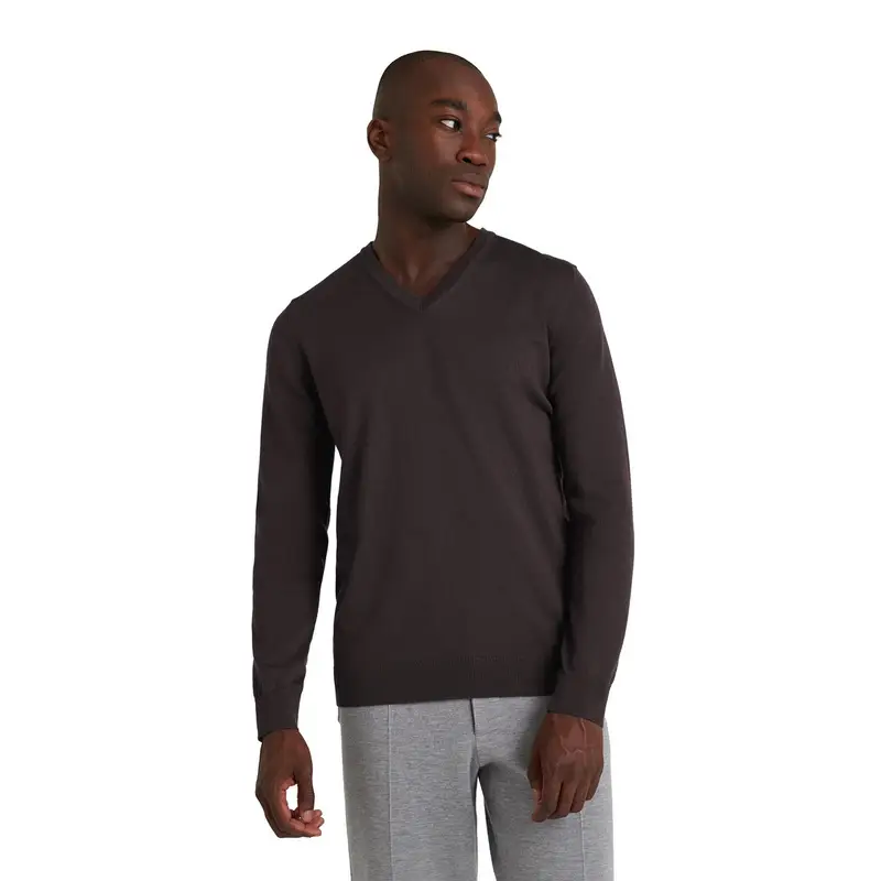 Merino Extrafine Uomo Pullover Marrone