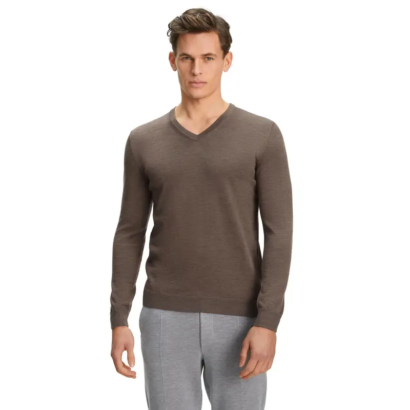 Merino Extrafine Uomo Pullover Marrone