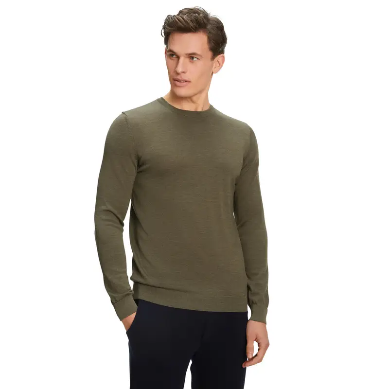 Merino Extrafine Uomo Pullover Verde
