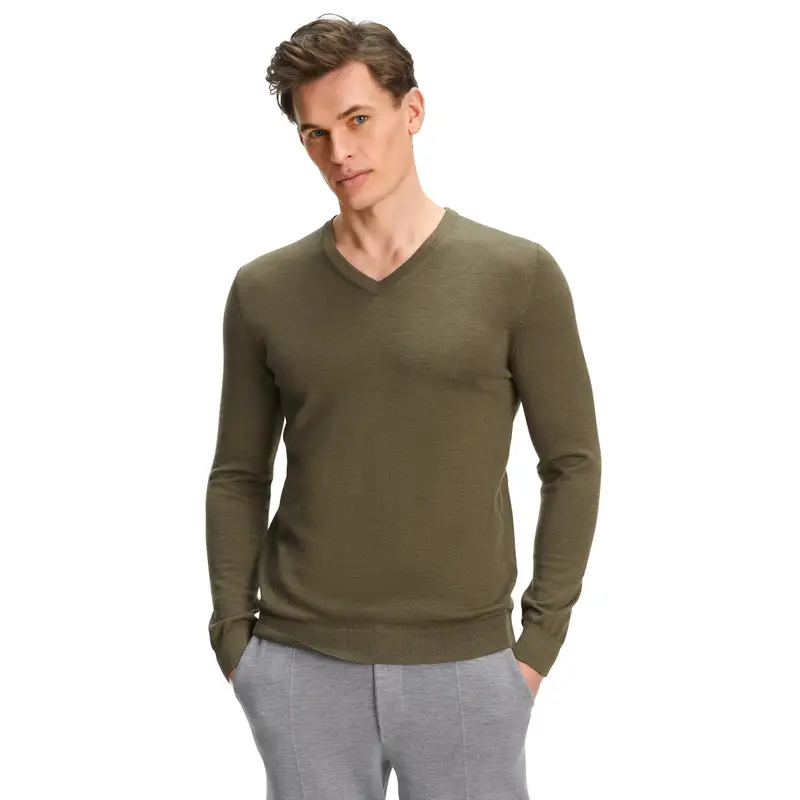 Merino Extrafine Uomo Pullover Verde