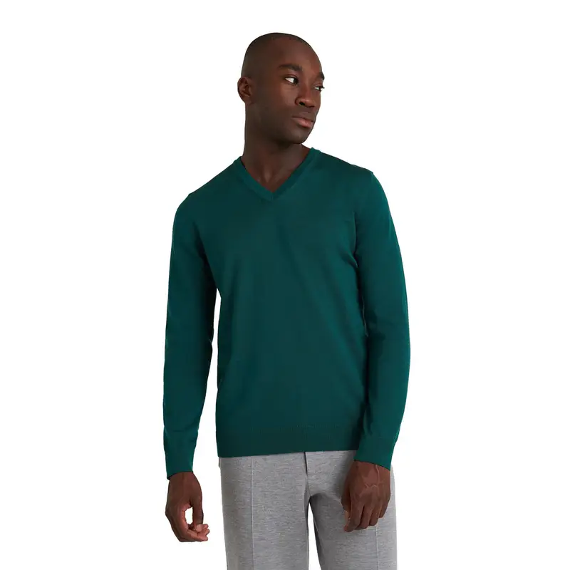 Merino Extrafine Uomo Pullover Verde