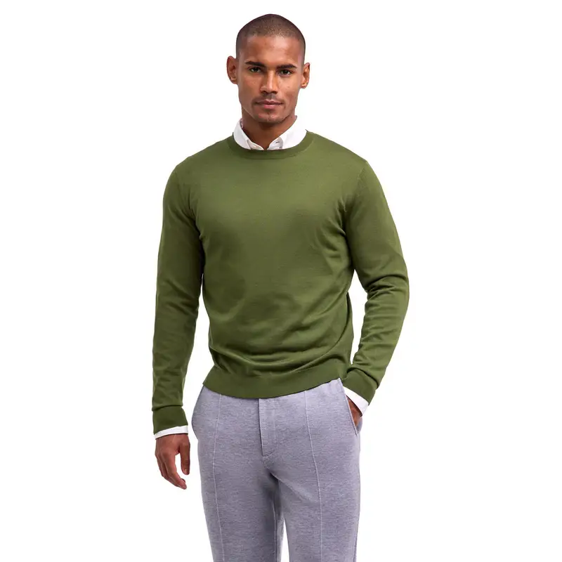 Merino Ultrafine Uomo Pullover Verde
