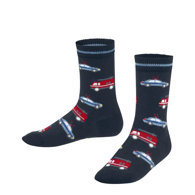 Police and Fire Cars Bambino Calze Blu