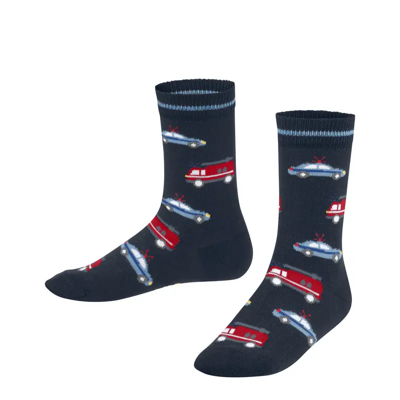 Police and Fire Cars Bambino Calze Blu