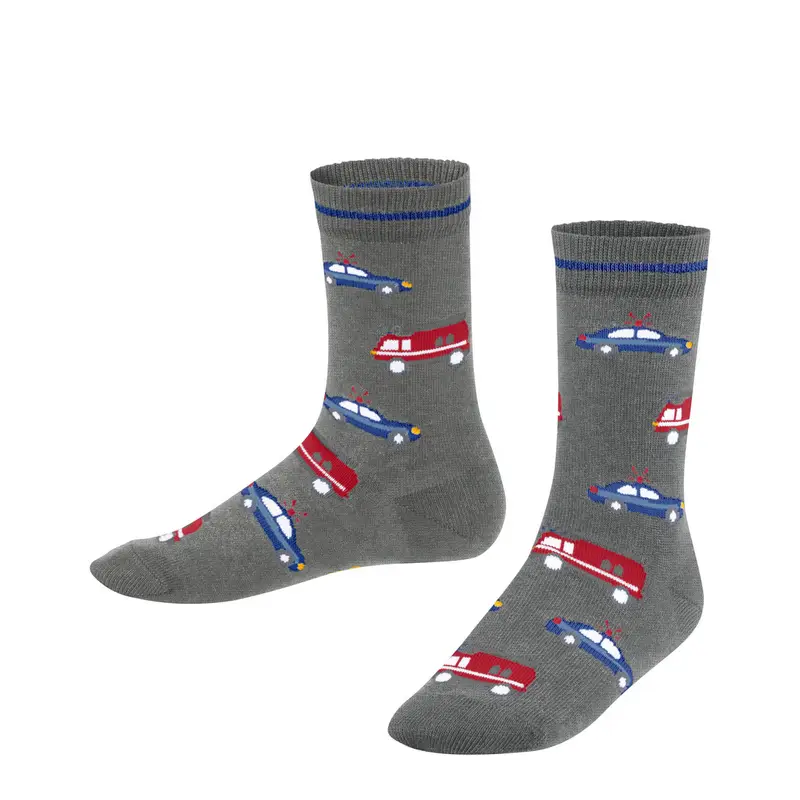 Police and Fire Cars Bambino Calze Grigio