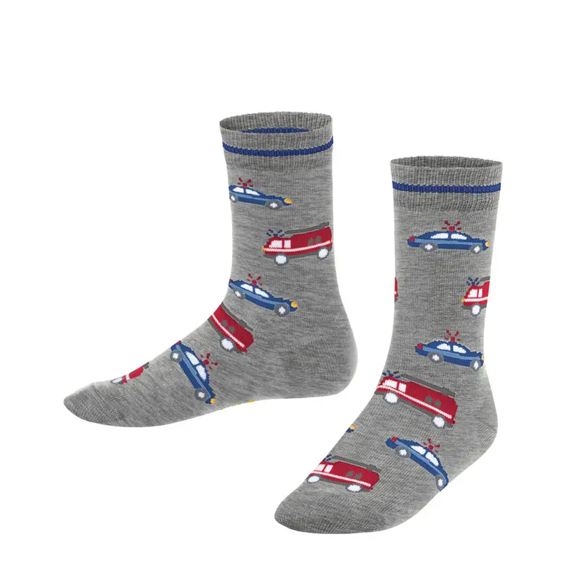 Police and Fire Cars Bambino Calze Grigio