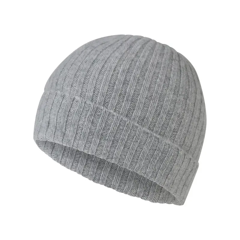 Pure Cashmere Unisex Cuffia Grigio