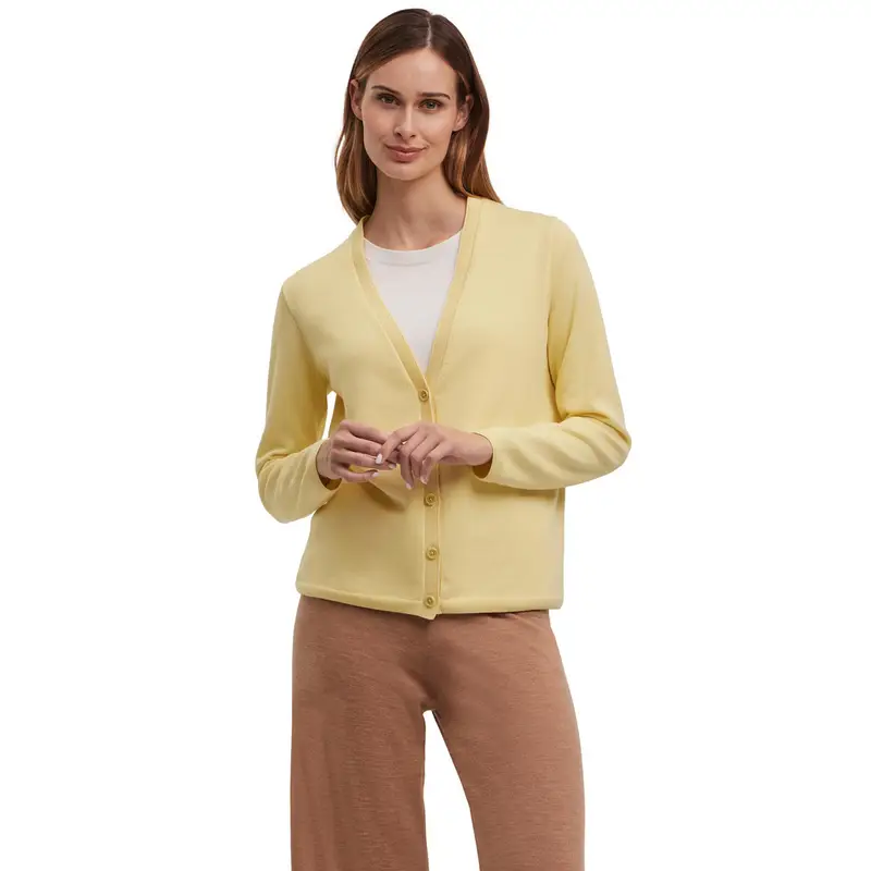 Pure Cotton Donna Cardigan Giallo