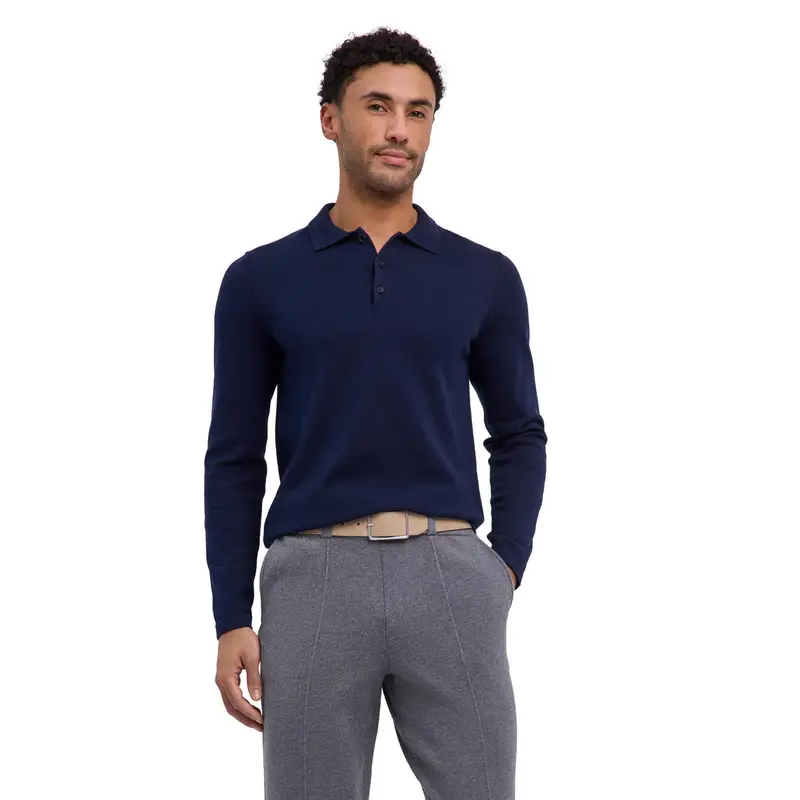 Pure Cotton Uomo Polo shirt Blu