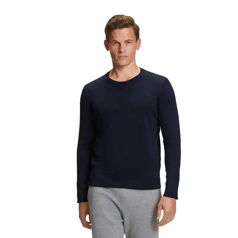 Pure Cotton Uomo Pullover Blu
