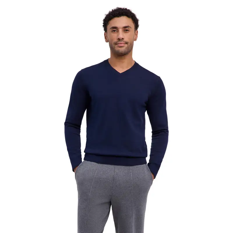 Pure Cotton Uomo Pullover Blu