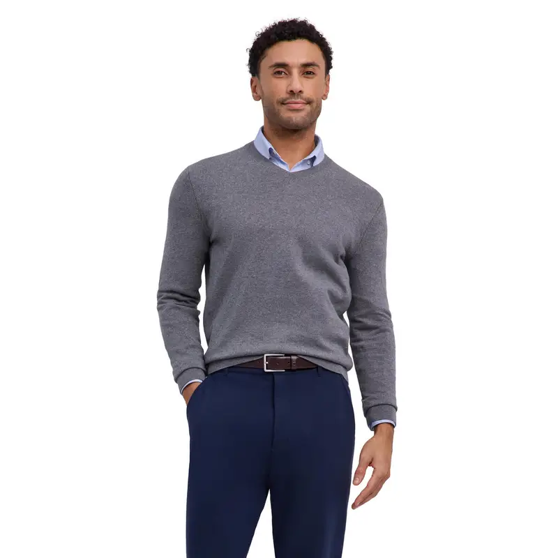 Pure Cotton Uomo Pullover Grigio