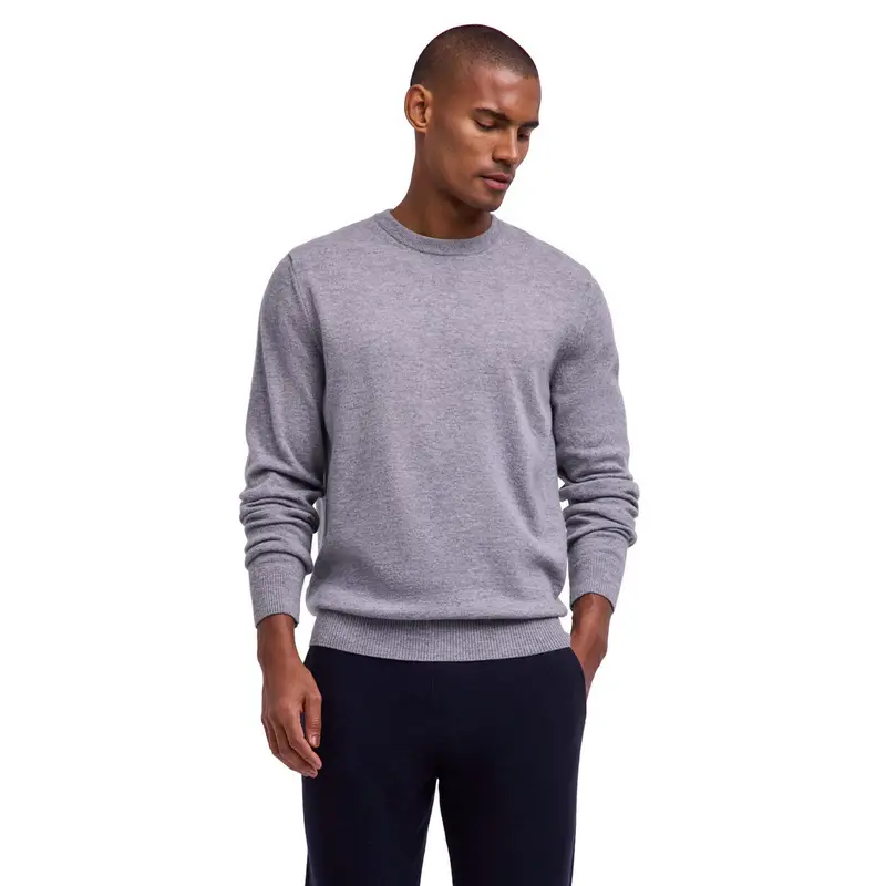 Pure Lambswool Uomo Pullover Grigio